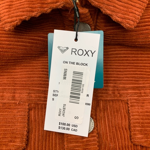 Roxy On The Block Good Fortune Corduroy Jacket Brock Red Womens Small - Picture 2 of 8